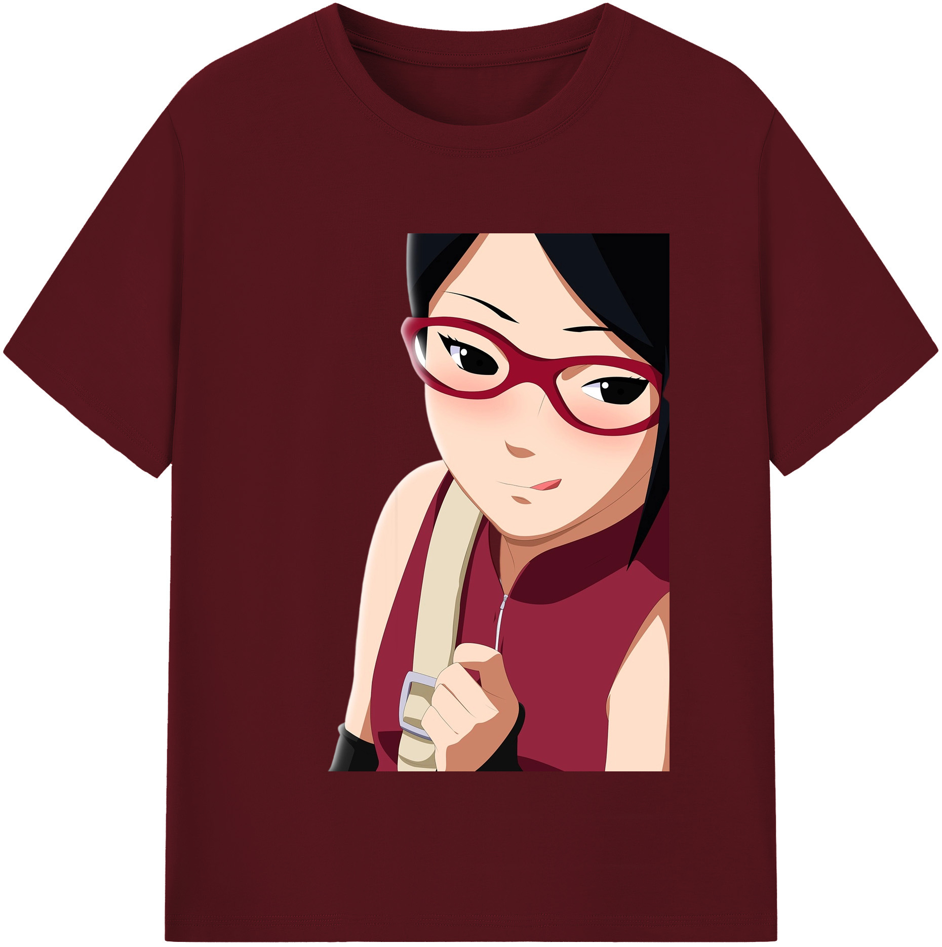 （画像用） NARUTO -ナルト- うちは サラダ Uchiha Sarada 綿100％半袖Tシャツ（フロントプリント）